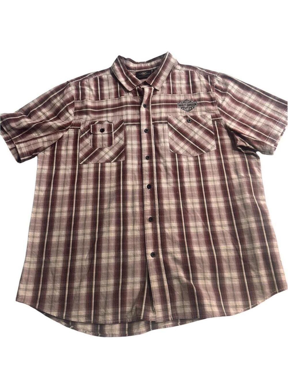 Harley Davidson Men's Embroidered Button Down Shirt, Size 2XL